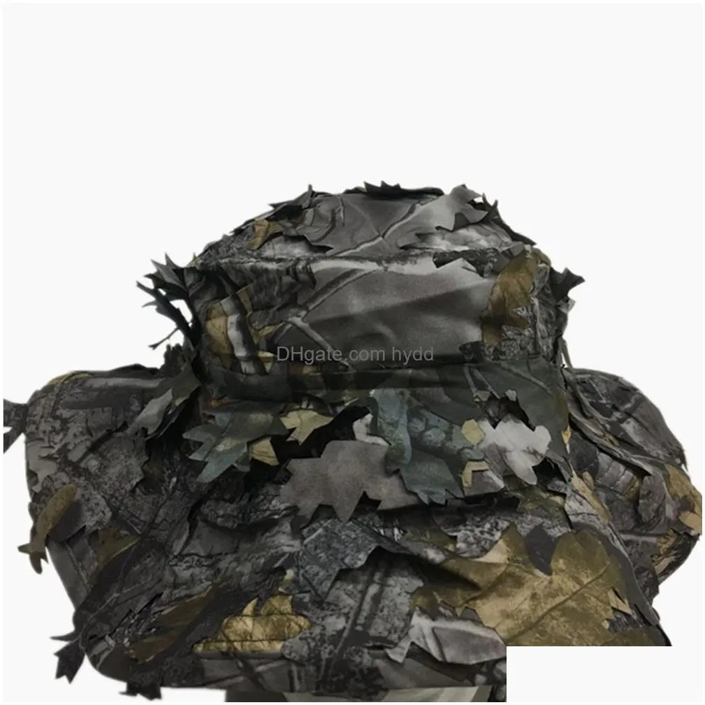 hats outdoor hats camouflage effect 3d leaves casual quick drying hunting hat polyester tactical outdoor fishing flat cap sun