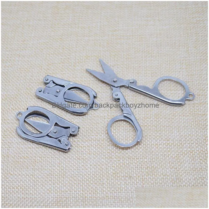 Scissors Portable Folding Scissors Simple Ancient Household Tailor Shears For Embroidery Sewing Beauty Tool Child Hand Drop Delivery H Dhuyl