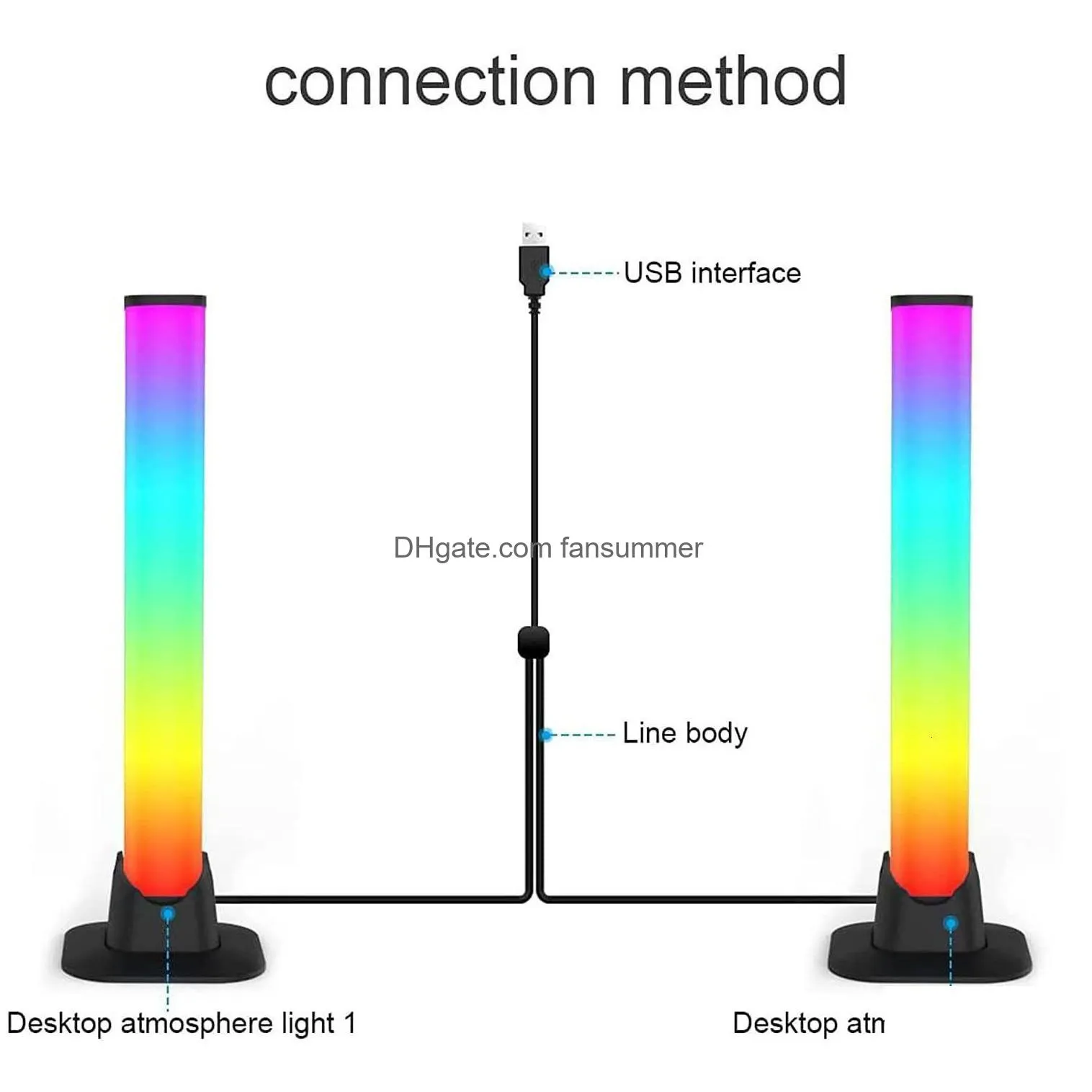 Projector Lamps Smart Led Rgb Light Bar Symphony Bluetooth App Control Music Rhythm Ambient Lights Gaming Room Tv Computer Desktop Dr Dh0Hy