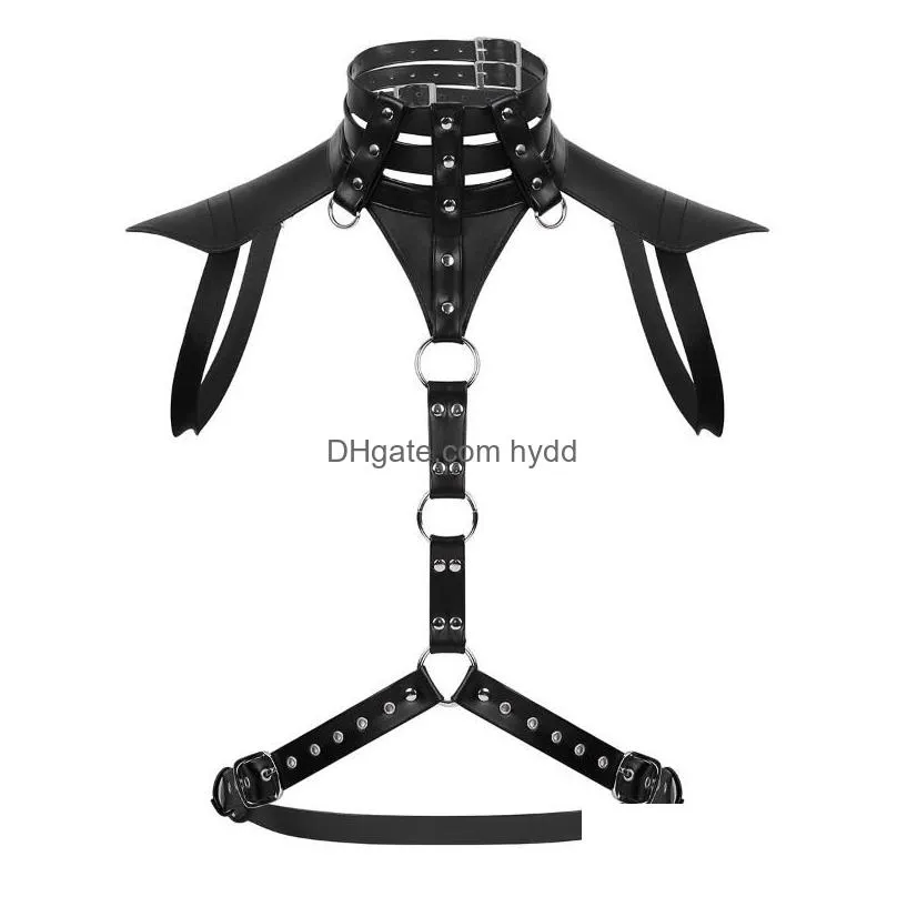 pads male lingerie leather harness adjustable sexy gay clothing sexual body chest belt strap punk rave costumes for elbow knee