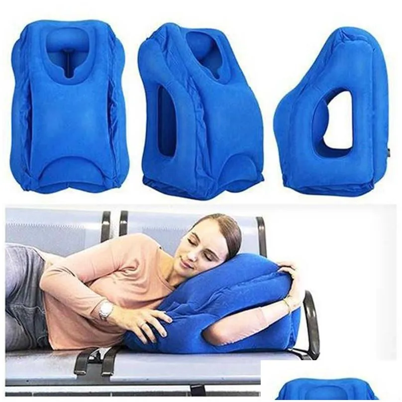 inflatable air cushion travel pillow headrest chin support cushions for airplane plane office rest neck nap pillows