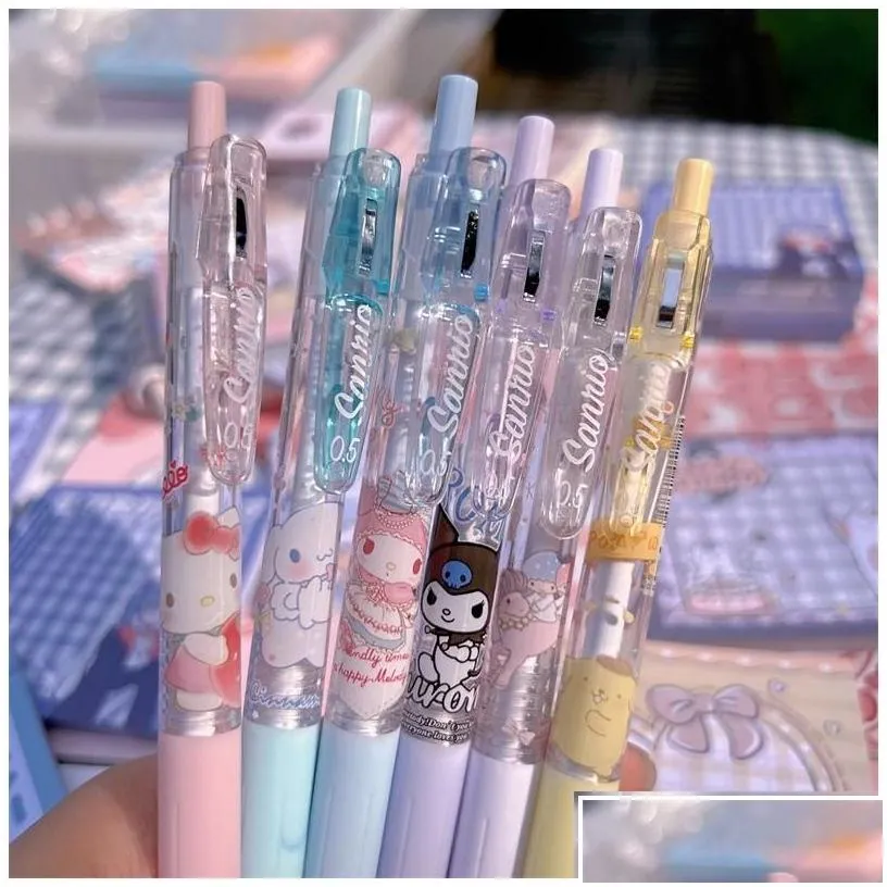 wholesale gel pens wholesale 6 pcs/set cartoon cute student colorf smooth writing supplies colors 0.5mm stationery papelaria material school d