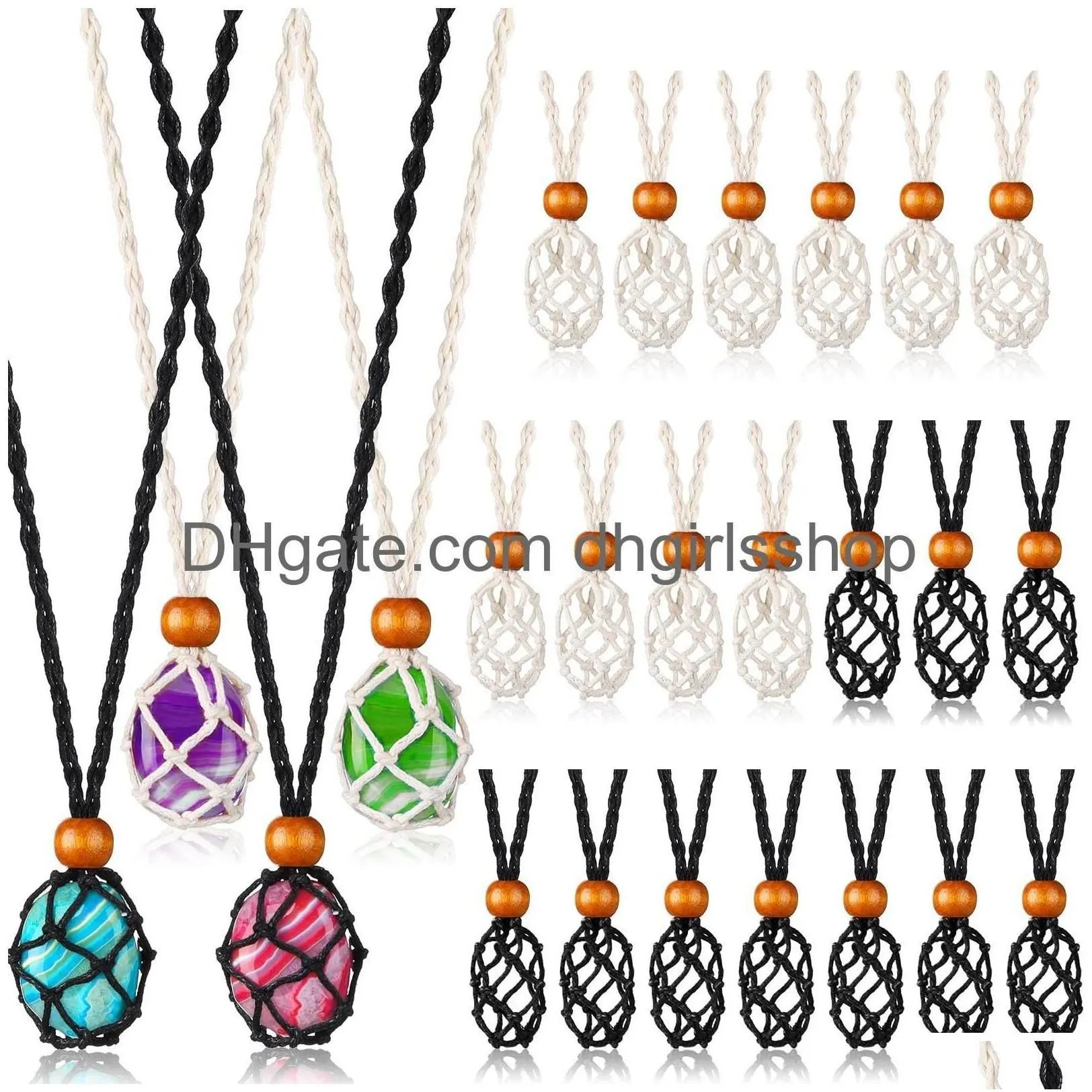 Pendant Necklaces Crystal Necklace Holder Cords Adjustable Cage Empty Stone F Ameef Drop Delivery Jewelry Pendants Dh0Dr Dhxz4