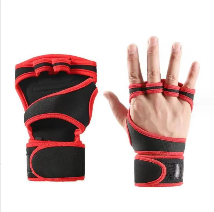 1 pairs weightlifting training gloves for men women fitness sports body building gymnastics gym hand wrist palm protector gloves