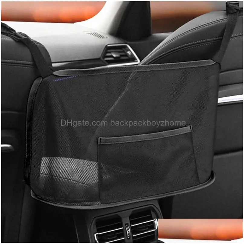 Storage Bags Car Net Pocket Storage Bags Handbag Holder Mtifunction Organizer Seat Gap Mesh Bag Interior Decoration Drop Delivery Home Dhg6D