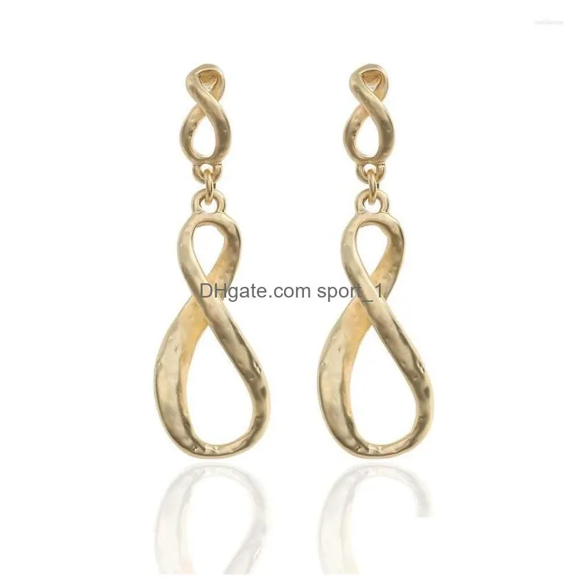 dangle earrings classic irregular geometric women fashion letter twist figure eight shaped jewelry euro stylish gadget