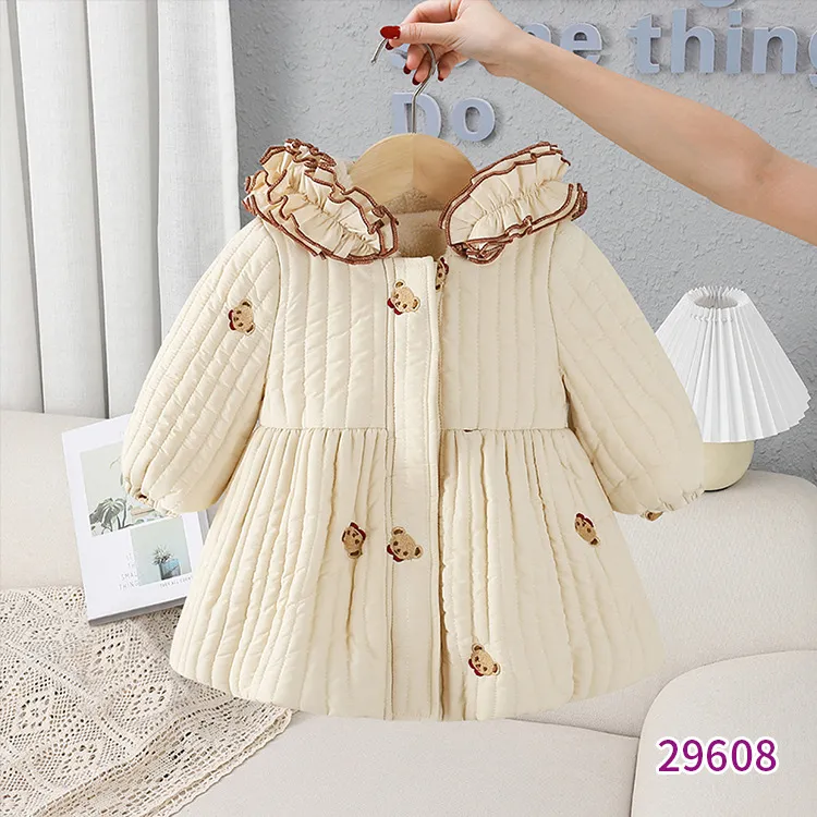 tianjing childrens clothing 2022 winter girls coat cute bear children plus cashmere padded coat