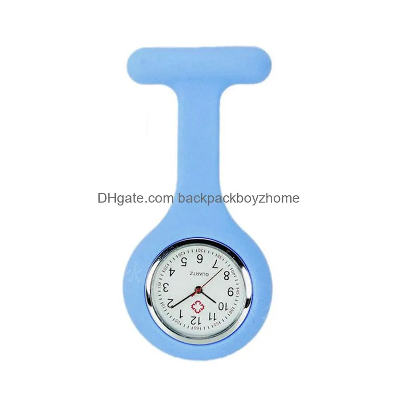 Other Clocks & Accessories 11 Colors Nurse Pocket Watch Clocks Sile Clip Brooch Key Chain Fashion Coat Doctor Quartz Watches Drop Deli Dhkos