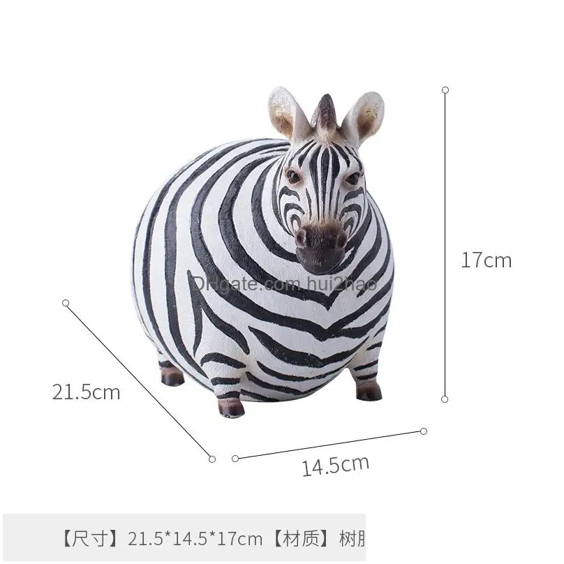 decorative objects figurines nordic creative zebra small ornaments home living room bookcase resin decoration office craft gift 230621