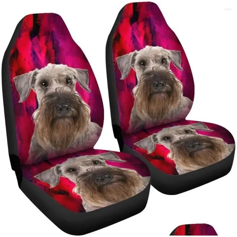 Car Seat Covers Cute Cesky Terrier Print Set 2 Pc Accessories Cover