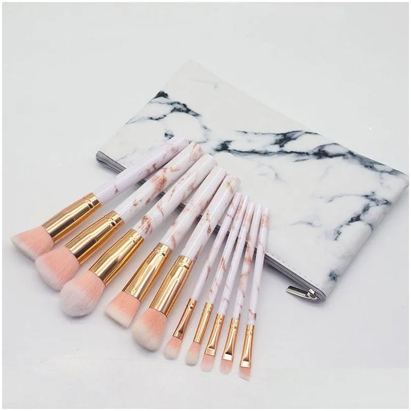 10pcs Makeup Brushes Sets Highlighter Eye Cosmetic Powder Foundation Eye Shadow Cosmetics Professional Eyebrows Soft Hair Z0043