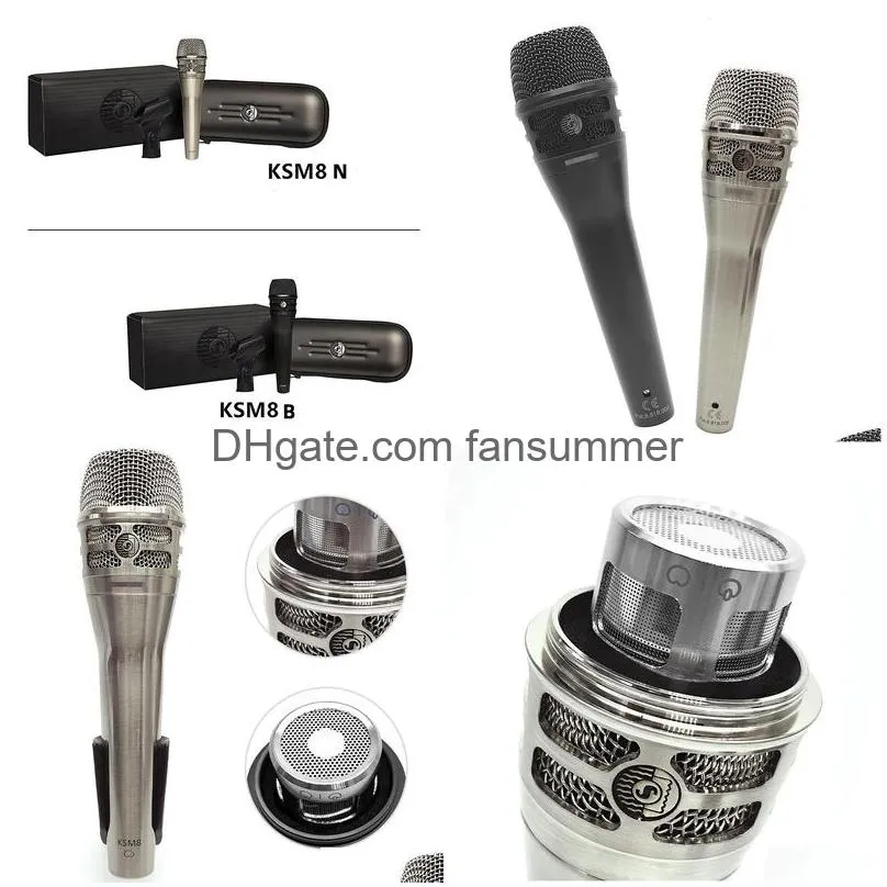 Microphones Professional Dynamic Handheld Microphone For  Ksm8 Karaoke Wired With Clip High Quality Stereo Studio Mic Drop Deliv Dhu39