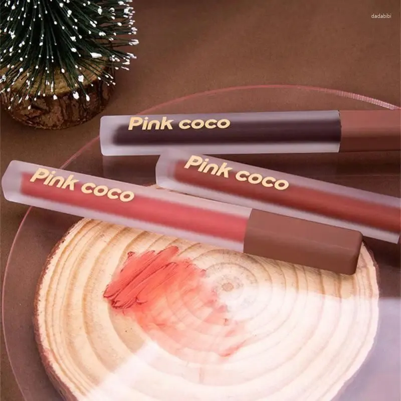 Lip Gloss COCO Light Satin Powder Mist Glaze Silky Matte Lipstick Half Dip Cup White Student Mud Cosmetic