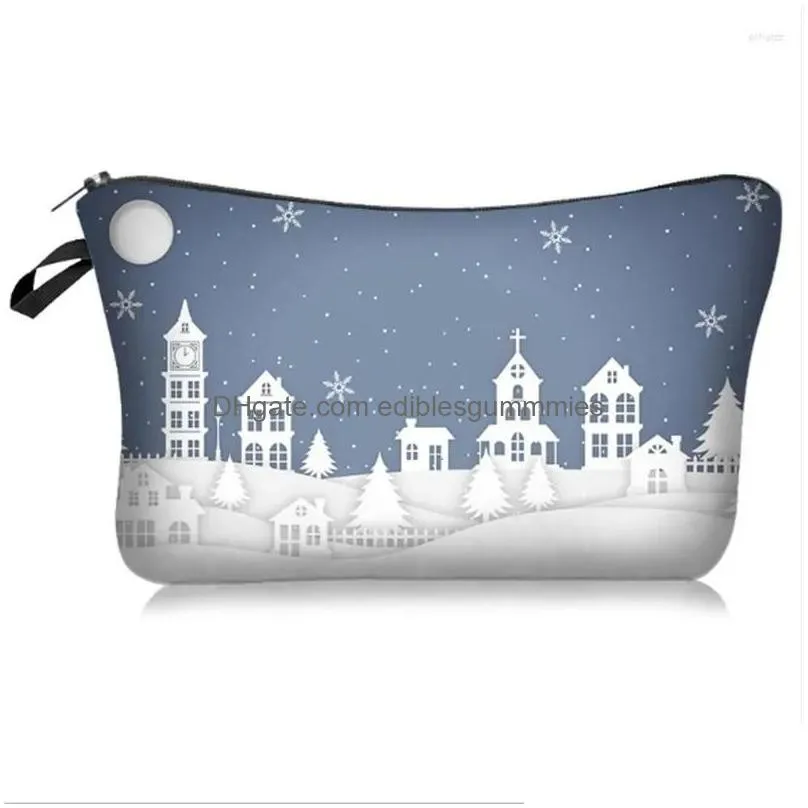 ups christmas decorations 2024 year gifts merry santa snowman print cosmetic bag gift naments