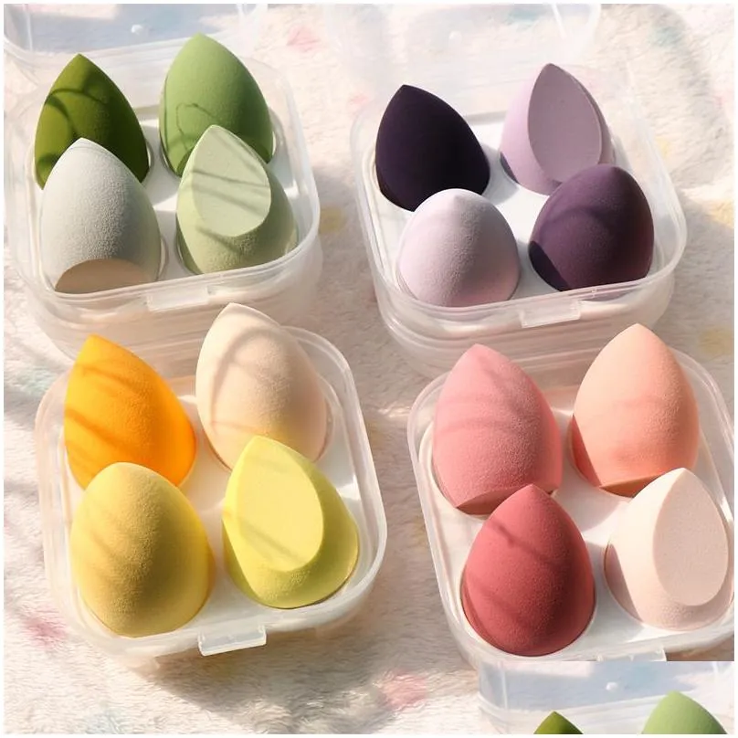 Makeup Blender Cosmetic Puff Sponge with Storage Box Foundation Powder Beauty Tool Women Make Up concealer sponges5089897