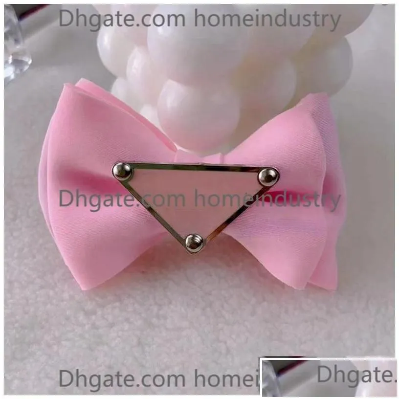 designer dog hair clips brand apparel cute puppy small bowknot bows with metal handmade accessories bow pet grooming products purple d