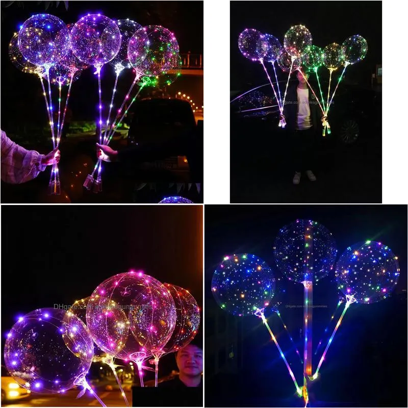 led decorative bobo balloon  string balloon light party decor for christmas halloween birthday balloons