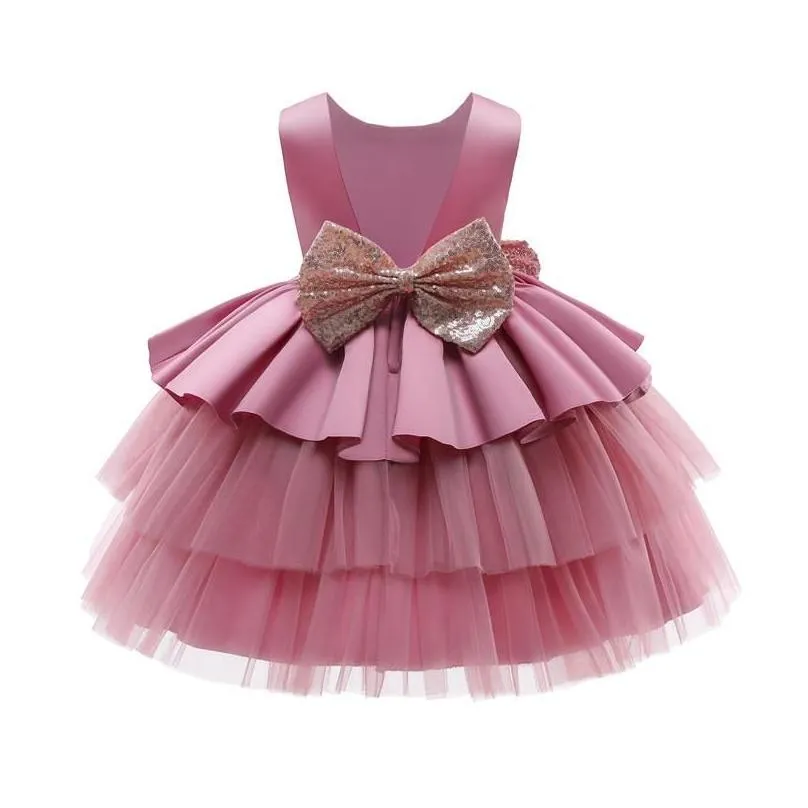 Girl`S Dresses Girls Dresses Born Baby Bownot Dress 1 Year 2Nd Birthday Tutu Christening Gown Toddler Wedding Baptism Clothes Infant D Dhf6H