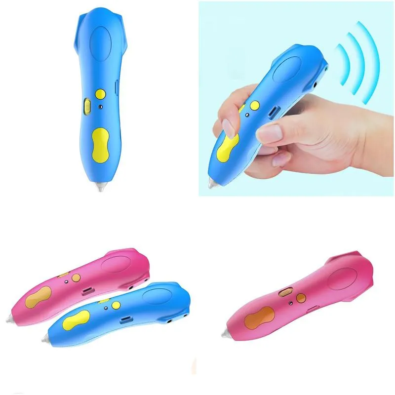 Children`s 3D printing pen Low temperature 3D three-dimensional graffiti pen Wireless student painting pen