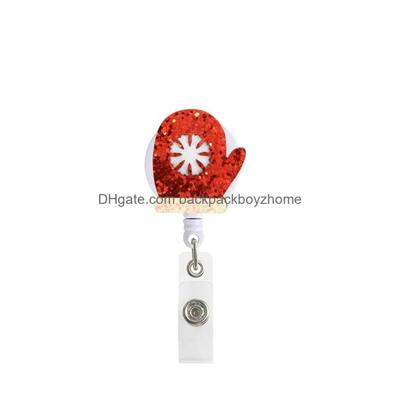 Party Favor Christmas Decoration Badge Keychain Party Favor Retractable Pl Cartoon Id Badges Holder With Clip Office Supplies Drop Del Dhx4A