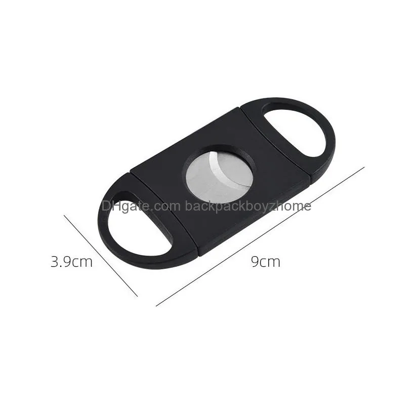 Cigar Accessories Portable Cigar Cutter Plastic Blade Pocket Cutters Round Tip Knife Scissors Manual Stainless Steel Cigars Drop Deliv Dhrsg