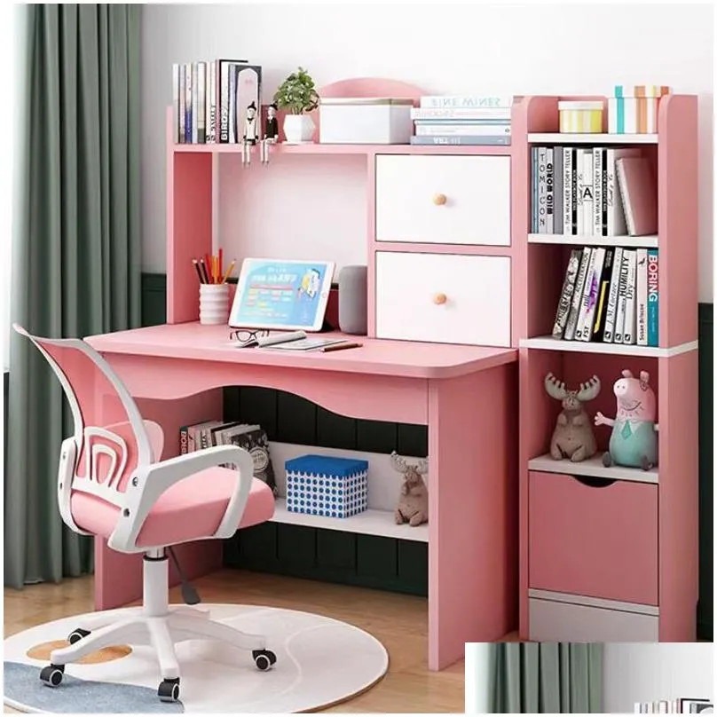 Bedroom children`s study desk, writing and learning chair set