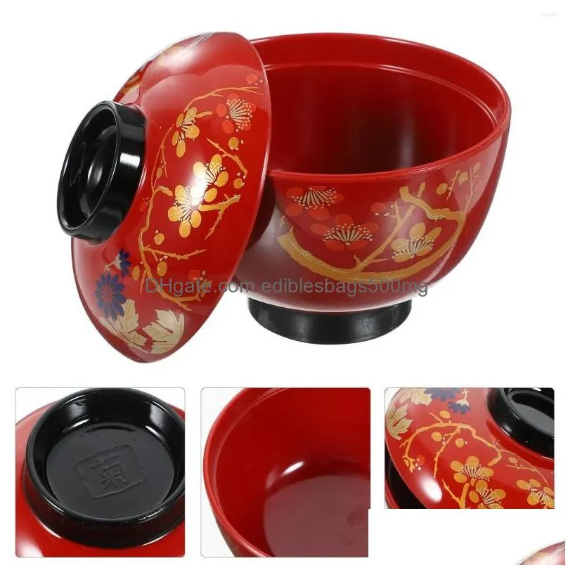 dinnerware sets noodles bowl japanese bowls japanese-style tureen lidded soup rice melamine container ramen