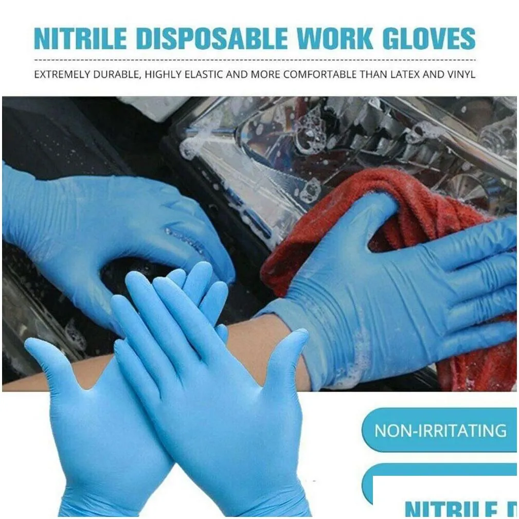 100pcs nitrile gloves waterproof allergy latex gloves food grade cleaning safety work gloves for household mechanic kitchen