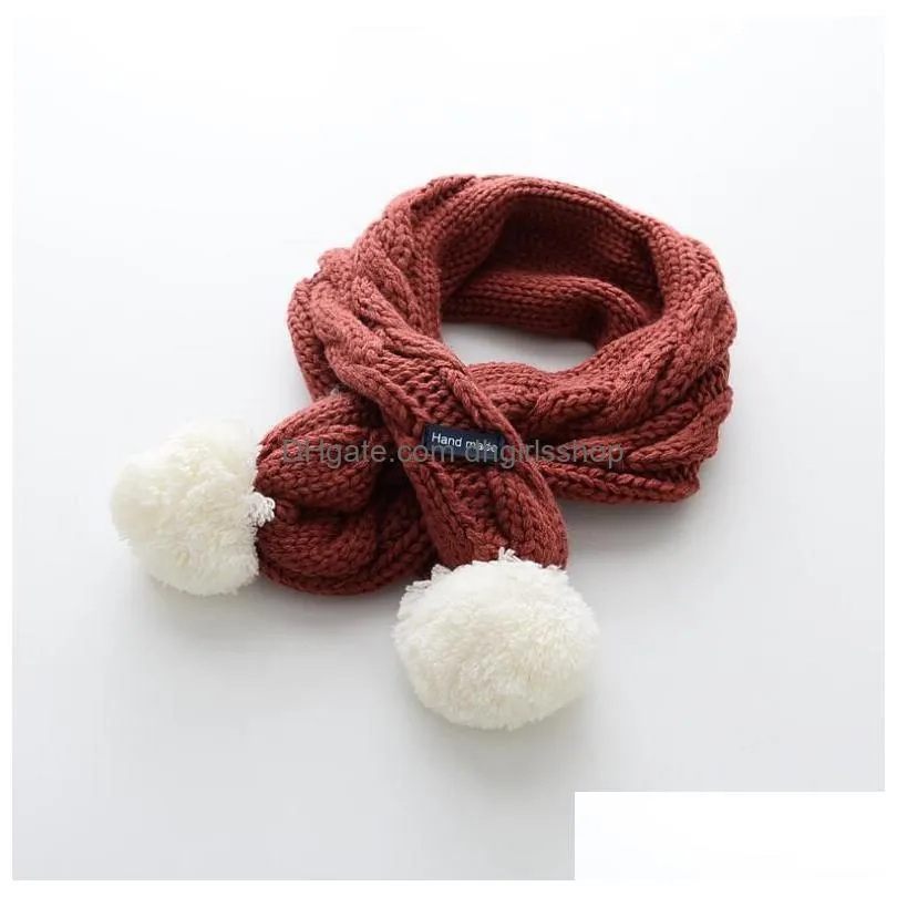 Scarves New Warm Children Scarf Pure Color Knit Scarves Boy And Girl Comfortable Woolen Yarn Neckerchief Mticolor Drop Delivery Fashio Dhwfp