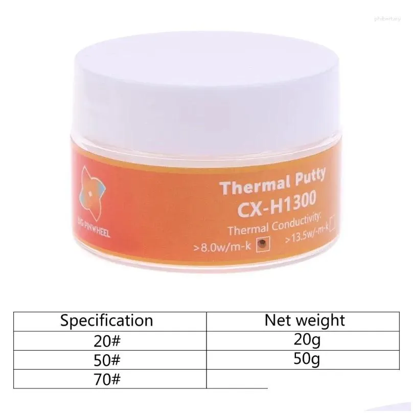 Computer Coolings CX H1300 Thermal Putty 8W/m.K Conductive Grease Paste Plaster Non-Conductive Heat Sink Compound 20g/50g/70g