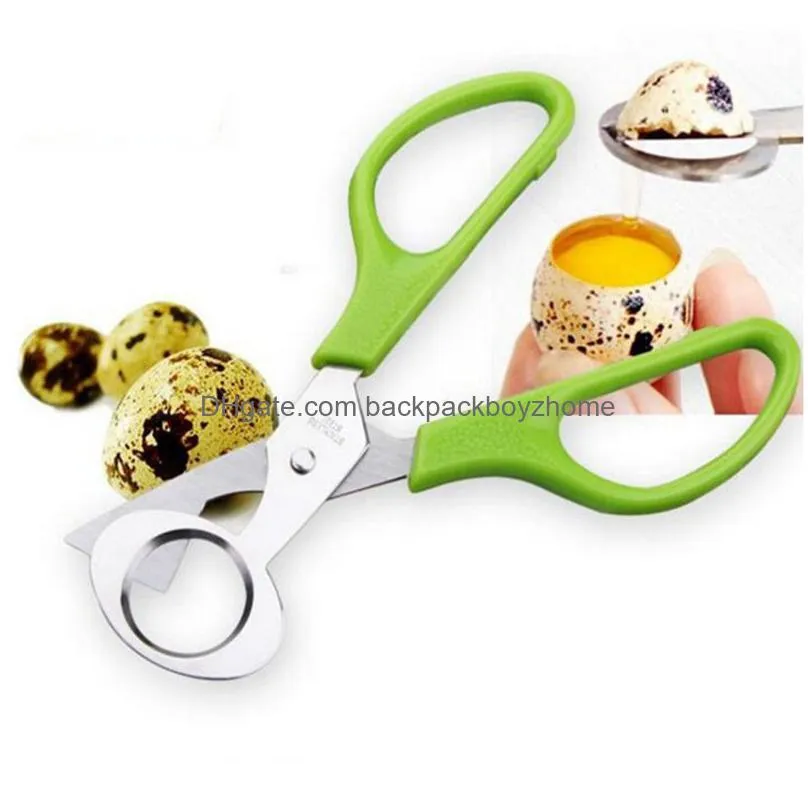 Egg Tools Stainless Steel Egg Opener Tool Quail Eggs Scissors Cutter Household Kitchen Tools 14X6.5X6Cm Drop Delivery Home Garden Kitc Dh02H