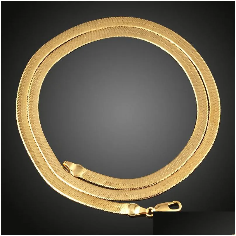 18k real gold plated necklace with 18k stamp men jewelry wholesale trendy chunky snake chain necklace 18-28
