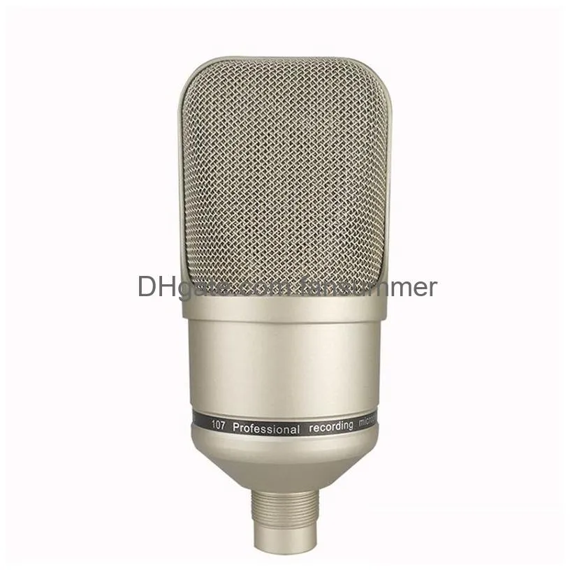 Microphones 107 Microphone Condenser Professional Kit With Shock Mount Mic For Gaming Recording Singing Podcast Living Drop Delivery Dhjmj