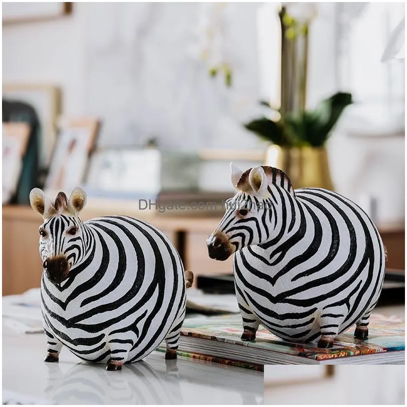 decorative objects figurines nordic creative zebra small ornaments home living room bookcase resin decoration office craft gift 230621