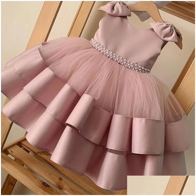 Girl`S Dresses Girls Dresses Born Baby Bownot Dress 1 Year 2Nd Birthday Tutu Christening Gown Toddler Wedding Baptism Clothes Infant D Dhf6H