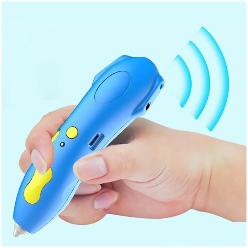 Children`s 3D printing pen Low temperature 3D three-dimensional graffiti pen Wireless student painting pen