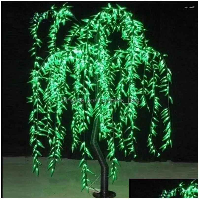 christmas decorations led artificial willow weeping tree light outdoor use 1152pcs leds 2m height rainproof decoration