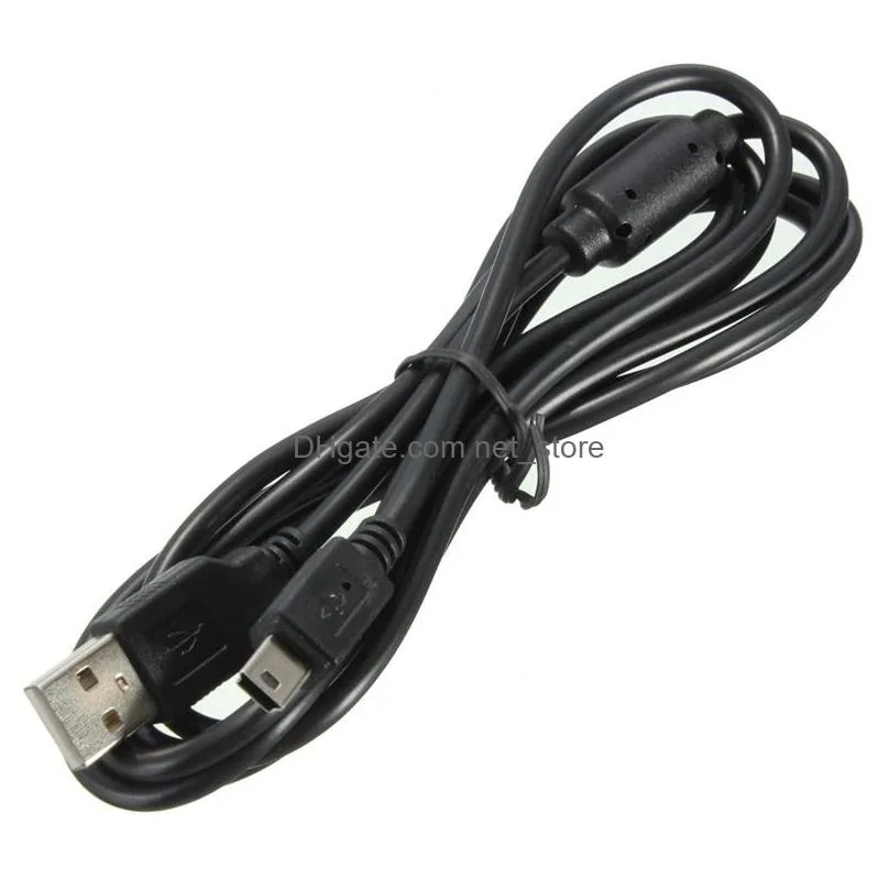 1.8m usb power  wire charging cable for playstation 3 ps3 controller charge cord accessories black high quality fast ship