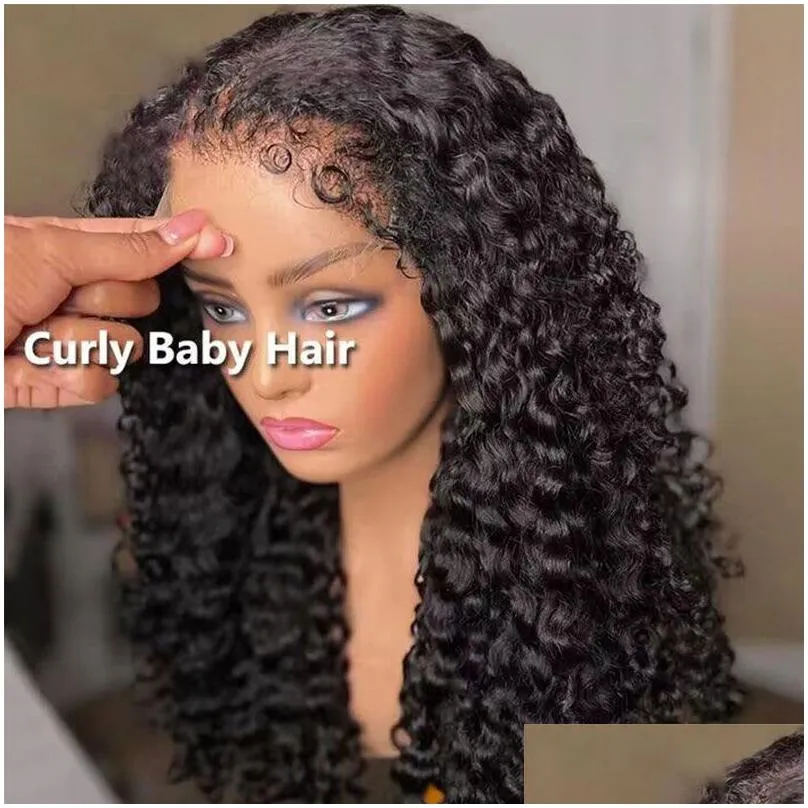 360 lace frontal human hair deep wave frontal wigs kinky curly human hair wig brazilian water wave hd lace synthetic wigs for women