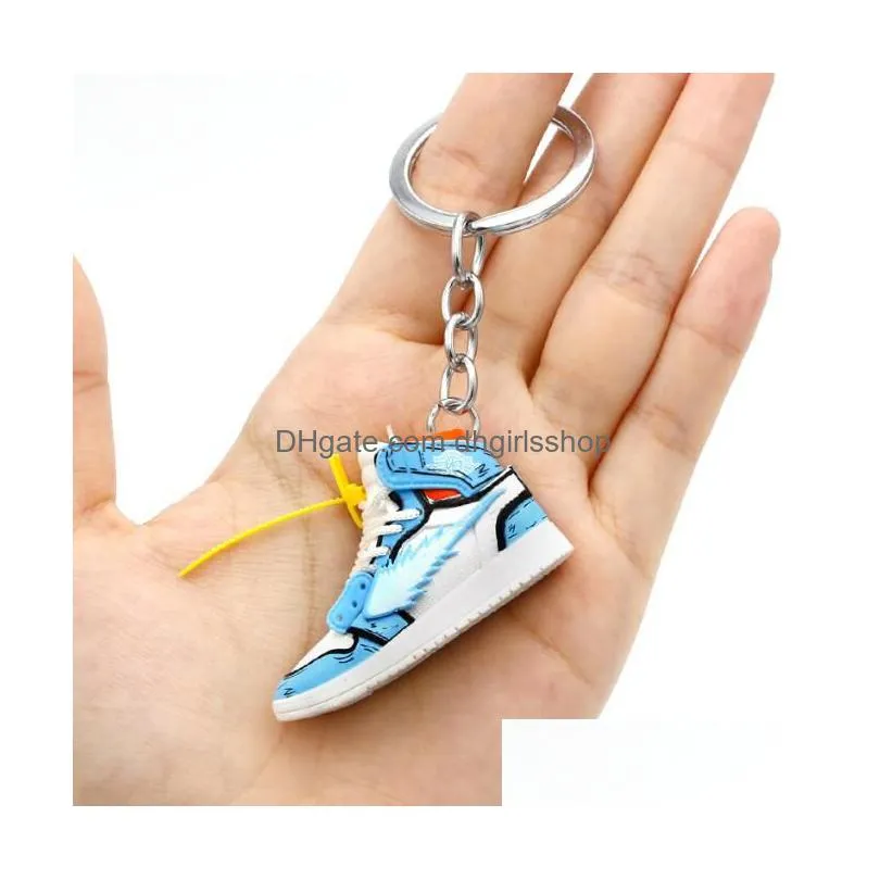 Keychains & Lanyards 25 Styles Designer Shoes Keychains Cartoon Stereoscopic Sneaker Keychain Pvc Shoe Keyring Fashion Accessories Dr Dh3Ou