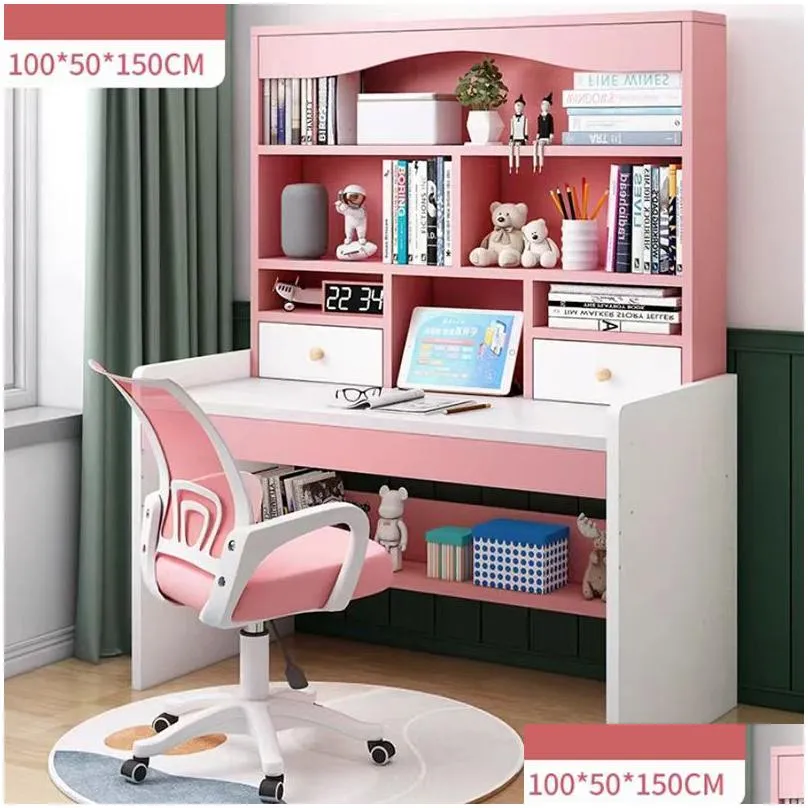 Bedroom children`s study desk, writing and learning chair set
