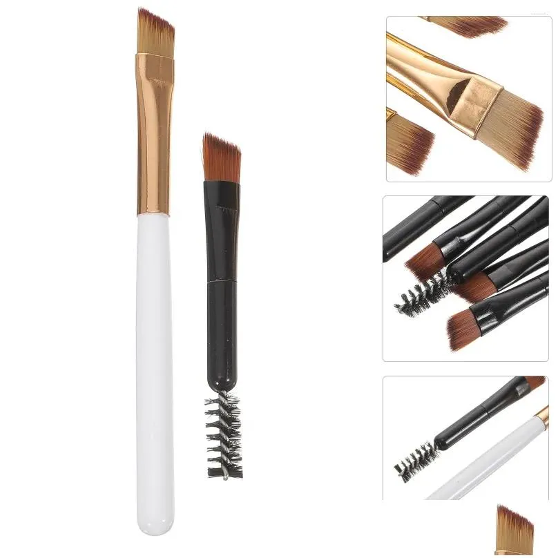 Makeup Brushes 10pcs Eyebrow Mini Portable Angled Cosmetics