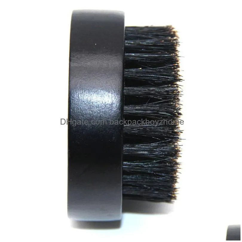 Cleaning Brushes Natural Boar Bristles Beard Brushes Portable Black Wooden Handle Bathroom Facial Cleaning Brush Household Mas Beauty Dhnuf