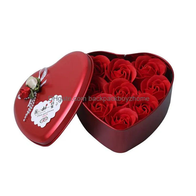 Party Favor Valentines Day Gift 9 Rose Soap Flowers Party Favor Scented Bath Body Petal Foam Artificial Flower Diy Home Decoration Dro Dhw7V