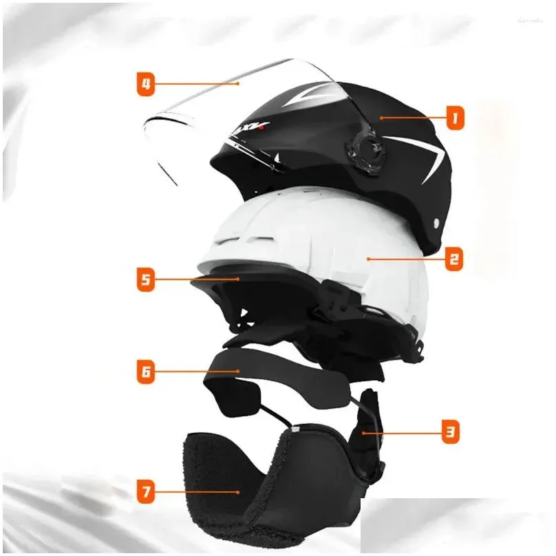 Motorcycle Helmets 54-61cm Open Face Helmet Quick Release Buckle Ventilated With Detachable Scarf For Men Women Wholesale