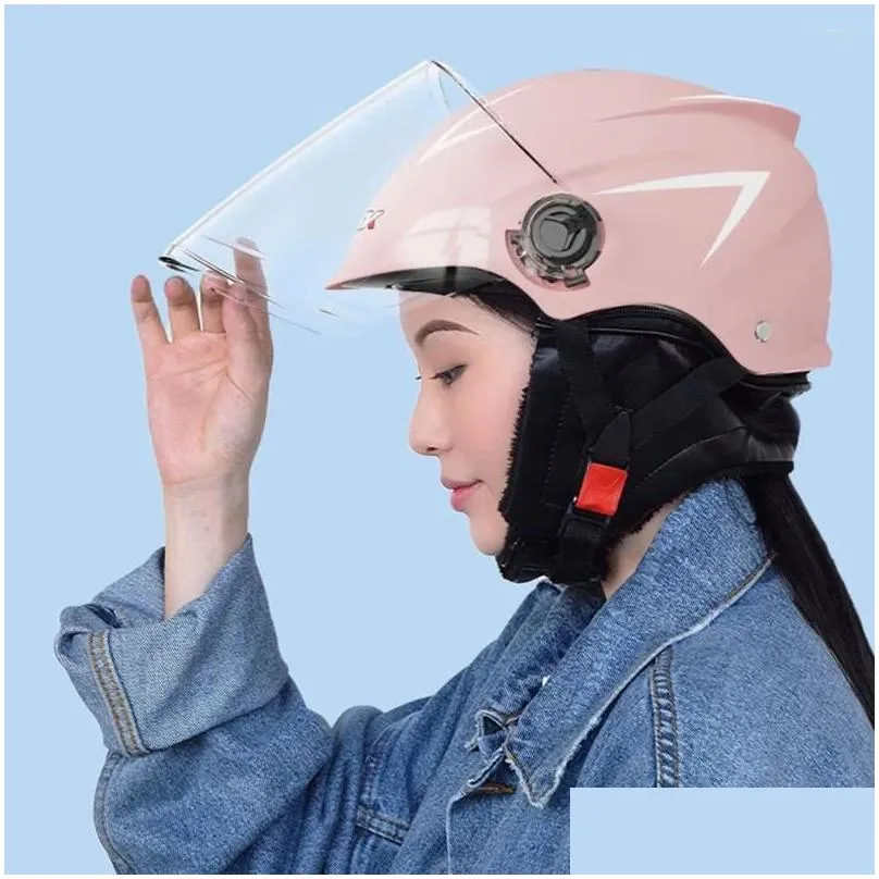 Motorcycle Helmets 54-61cm Open Face Helmet Quick Release Buckle Ventilated With Detachable Scarf For Men Women Wholesale