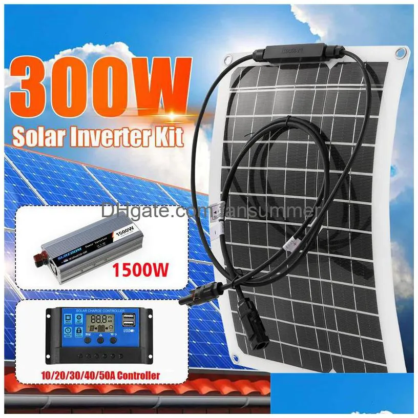 Other Electronics 1500W Solar Power System Kit Battery  300W Panel 1060A Charge Controller Complete Generation Home Grid Camp Dhpnt