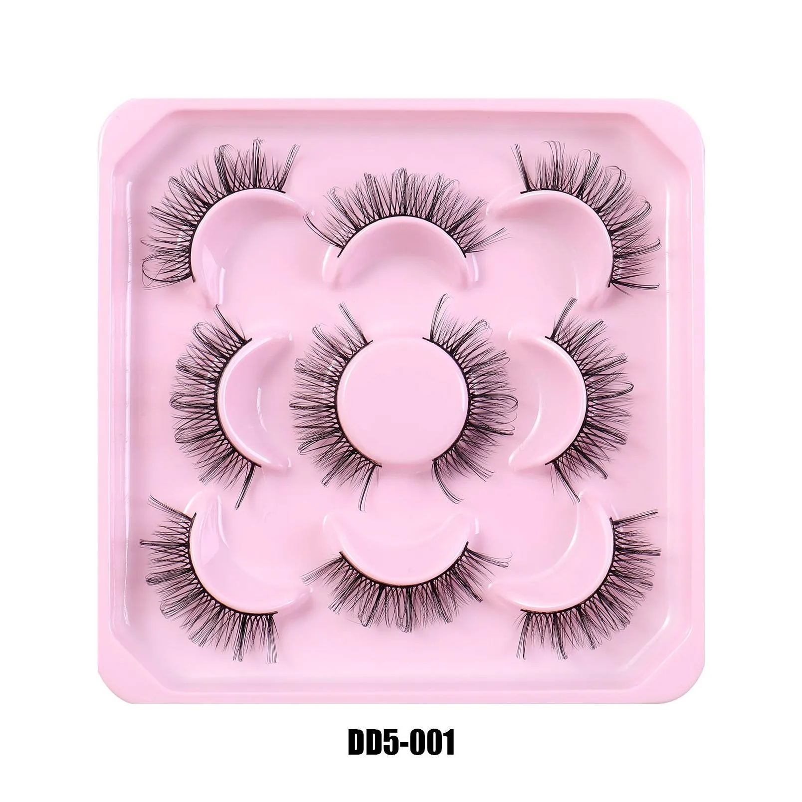thick curled false eyelashes extensions naturally soft light handmade reusable multilayer 3d mink fake lashes fluffy strip lash