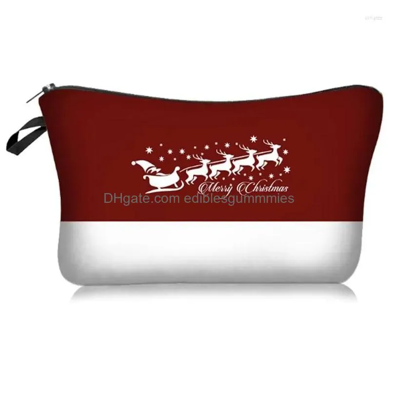 ups christmas decorations 2024 year gifts merry santa snowman print cosmetic bag gift naments