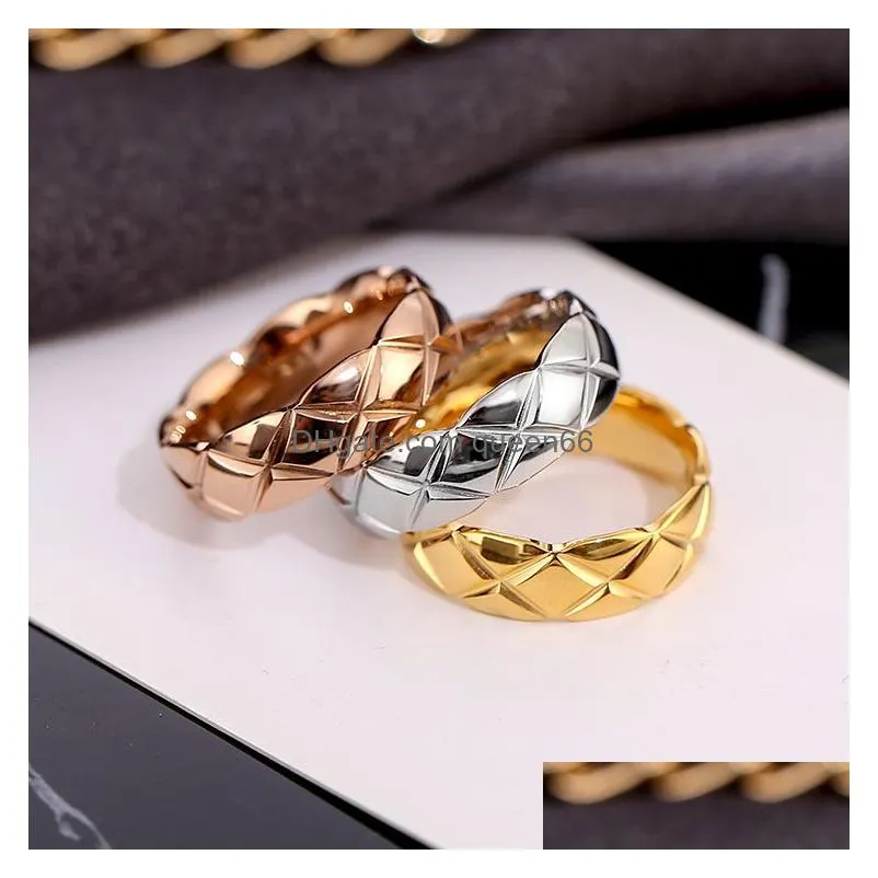 titanium stainless steel simple band ring rhombus line thick thin combination wedding 6mm couple rings